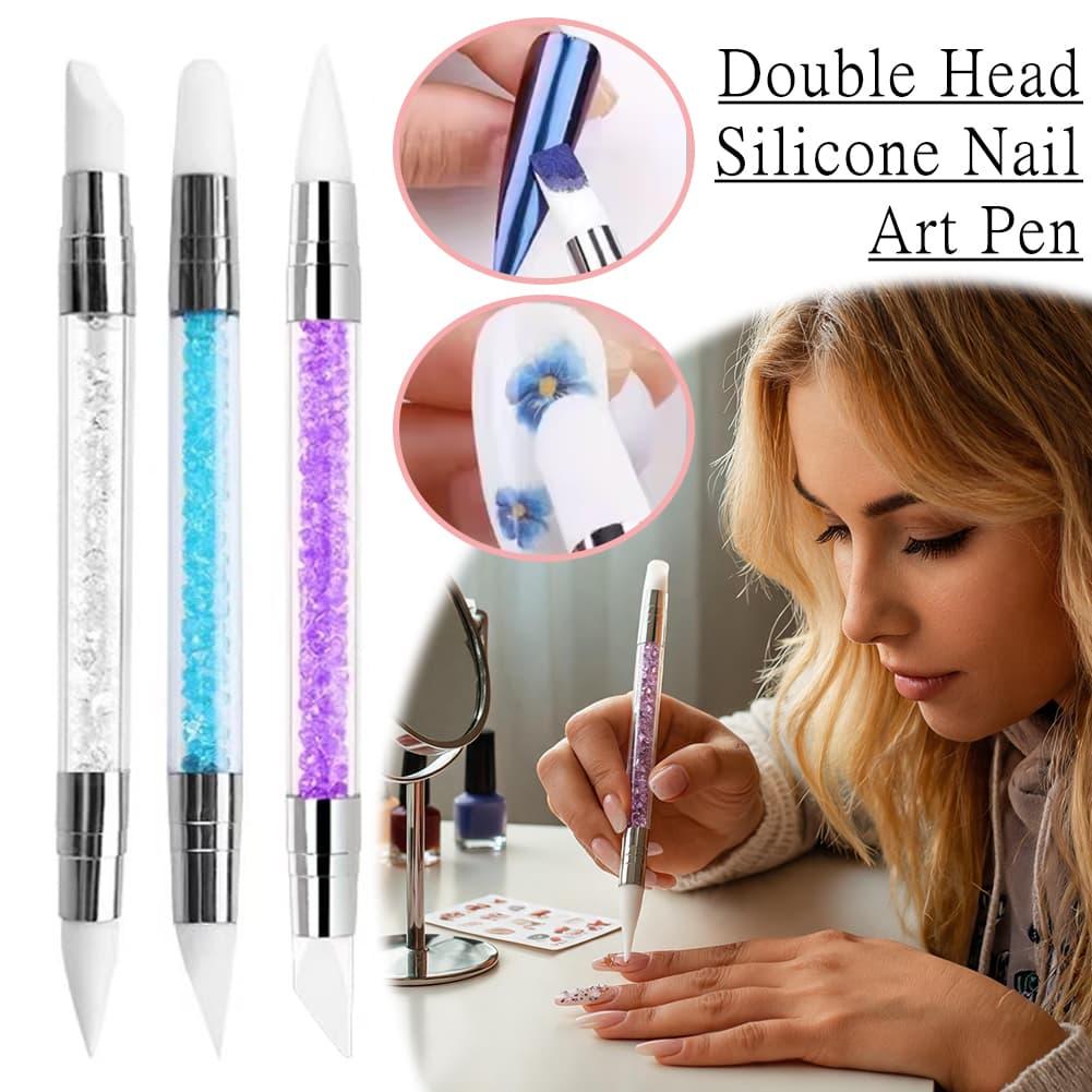 Wax Applicator Pad - Nail Art Double‑Head Silicone Pen Decorative